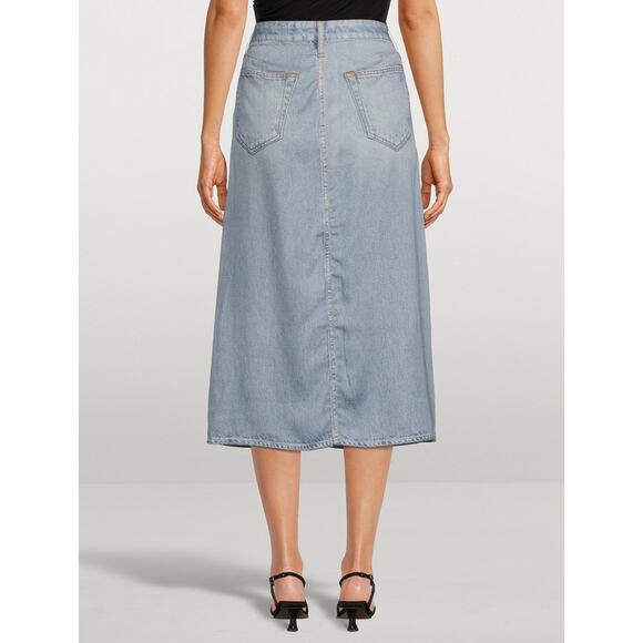 rag & bone Light Blue Midi Skirt L XL - Picture 6 of 14